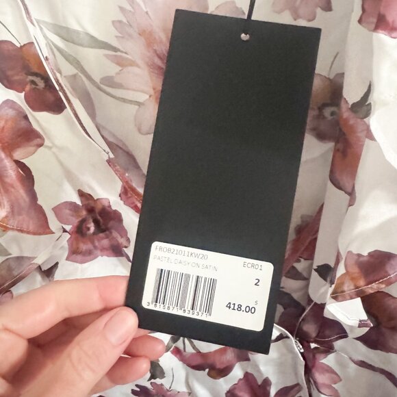 NWT The Kooples Pastel Daisy Floral Satin Dress 2/M - Picture 5 of 9